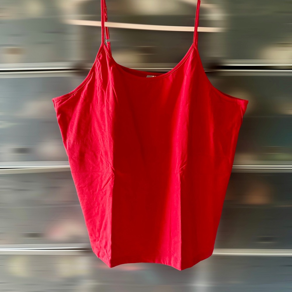 Roamans Womens Plus Size 4X Red Cami Adjustable Strap Tank Top 37-7143-3